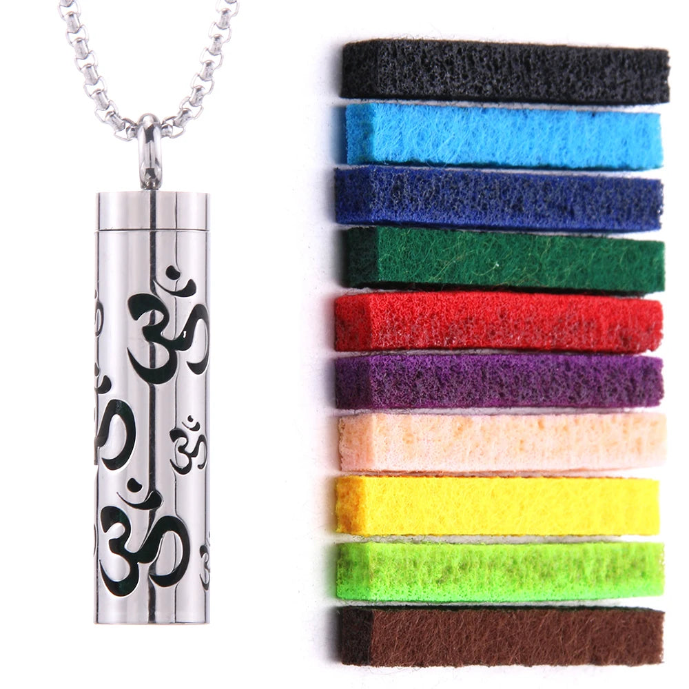 2023 New Aromatherapy Jewelry Necklaces Essential Oil Diffuser Necklace Stainless Steel Open Locket Aroma Scent Perfume Necklace