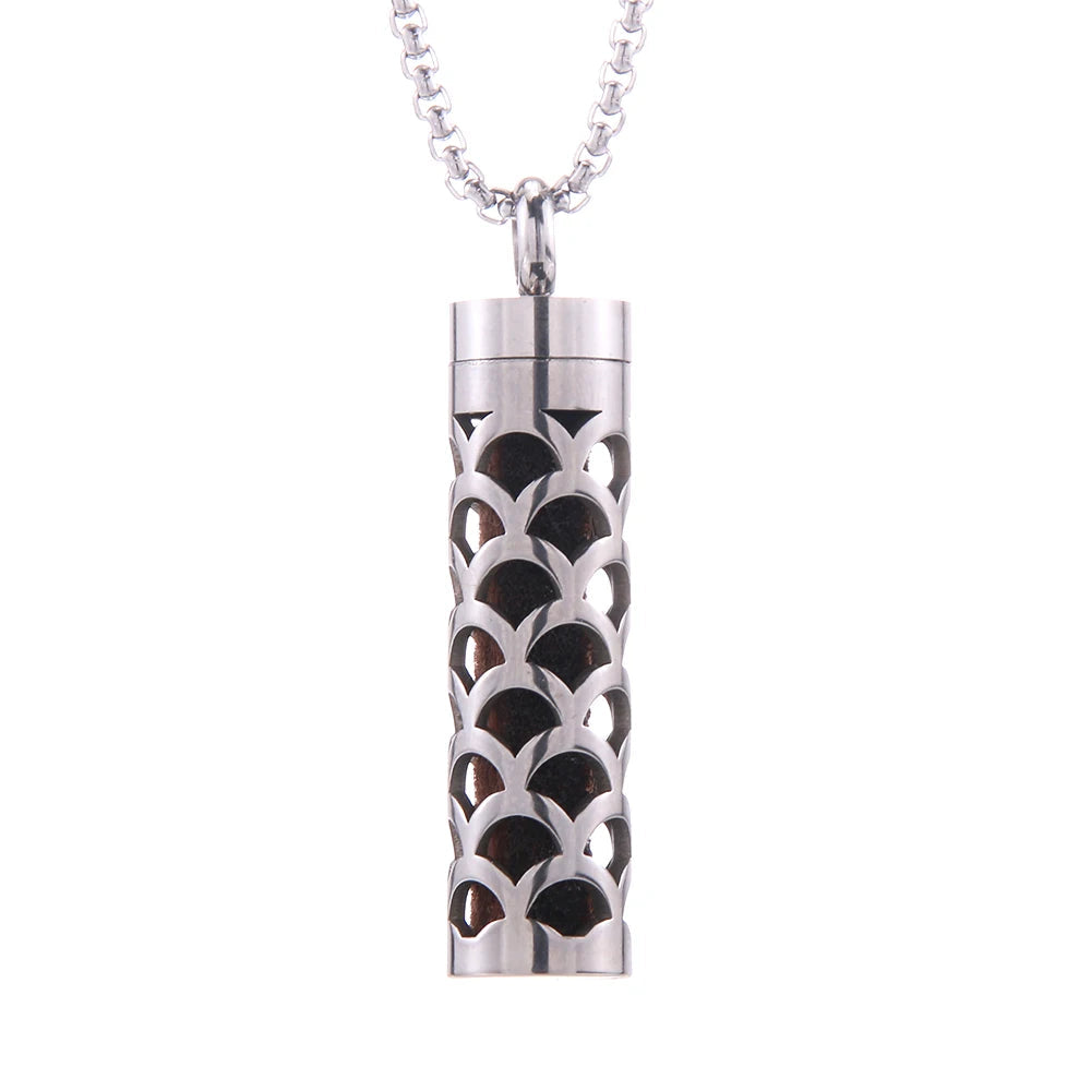 2023 New Aromatherapy Jewelry Necklaces Essential Oil Diffuser Necklace Stainless Steel Open Locket Aroma Scent Perfume Necklace