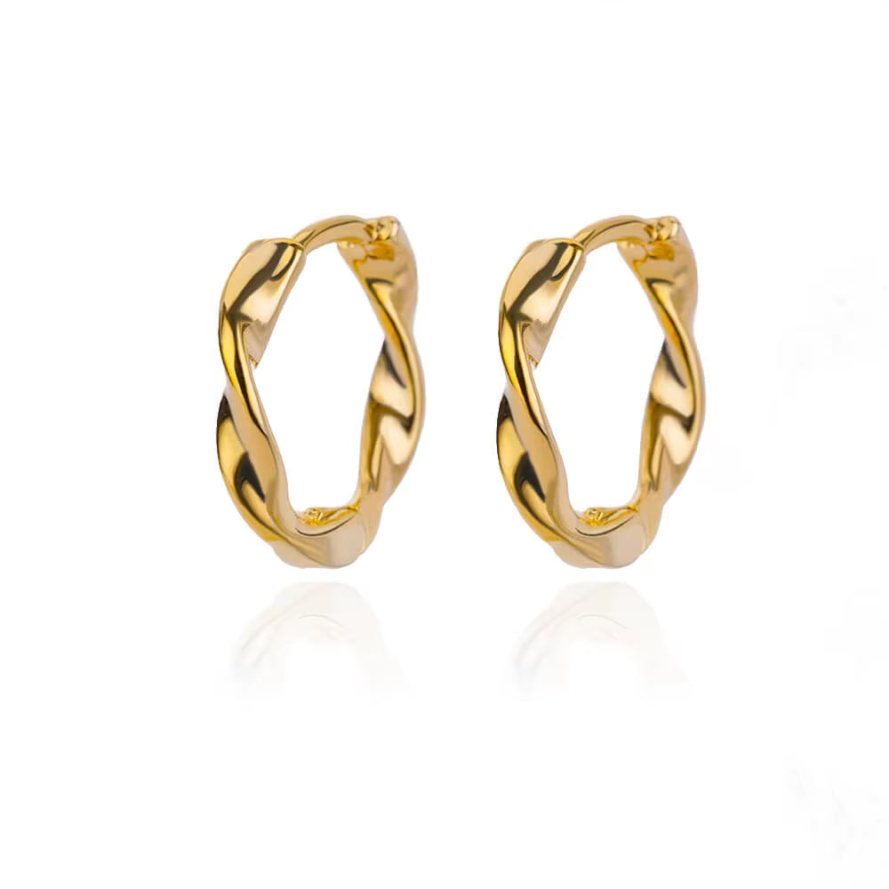 U Shape Hoop Earrings for Women Smooth Gold Color Stainless Steel Earrings Female Classic Statement Wedding Ear Jewelry Aretes