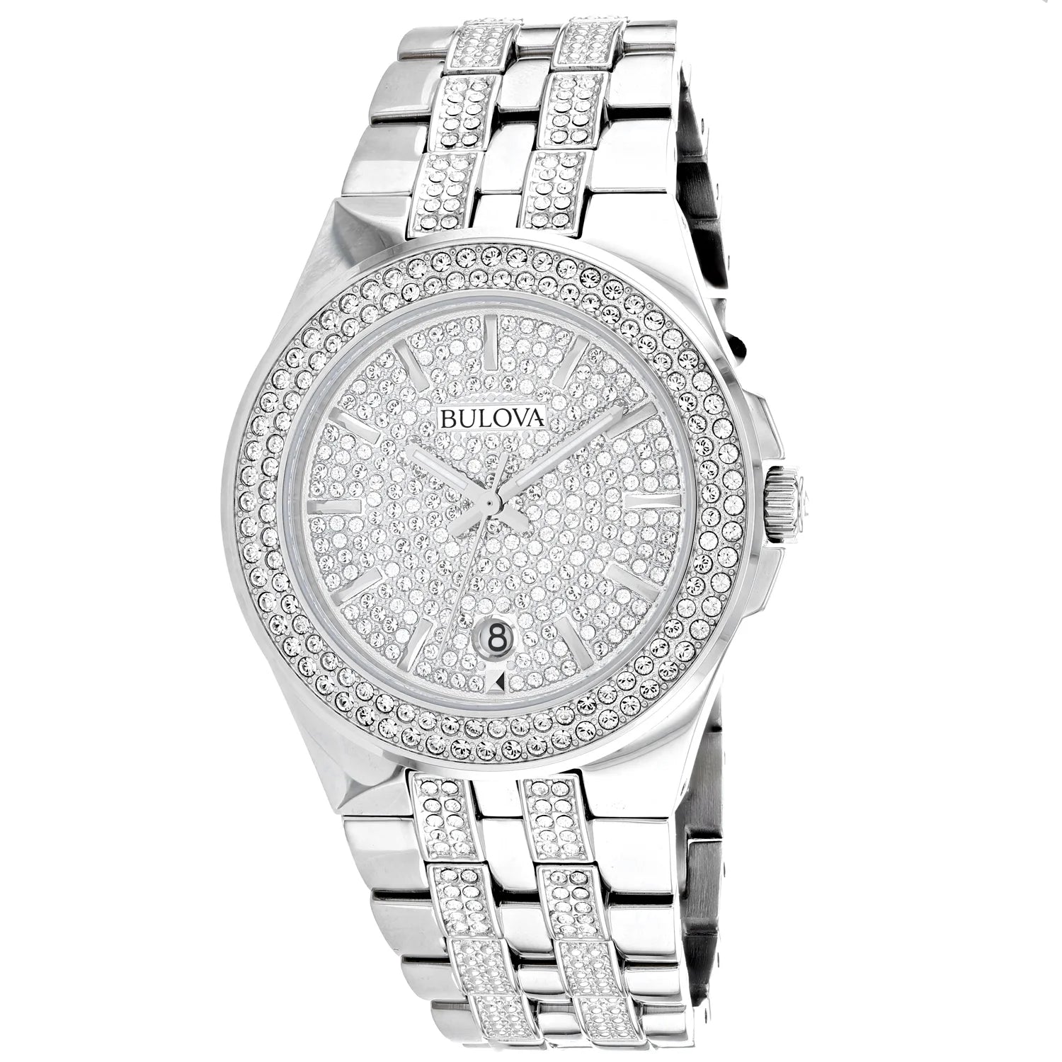 Men'S Crystal Stainless Steel Watch 96B235